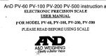 PV-60 PV-100 PV-200 PV-500 instruction and calibration quick